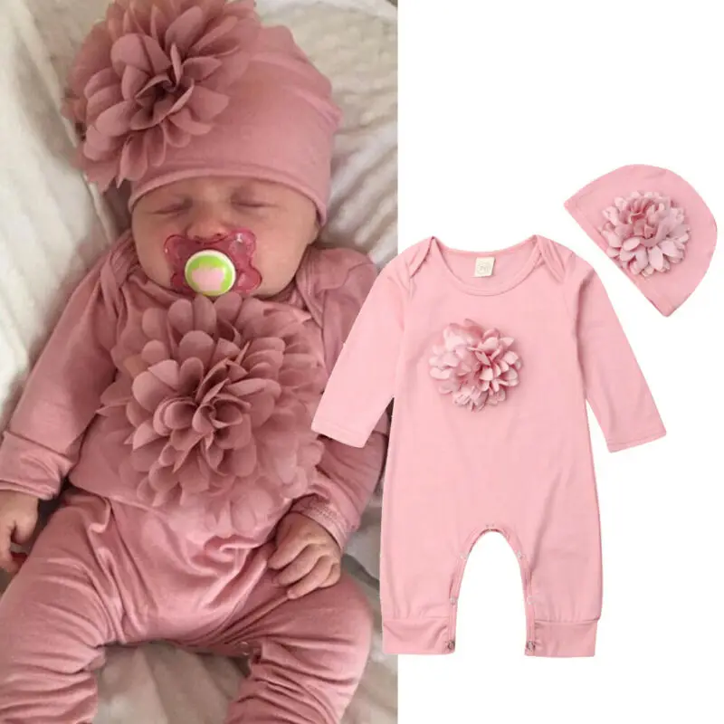 Newborn Baby Girl Romper Floral - Комбинезоны для новорожденных VISgogo 2 cs,