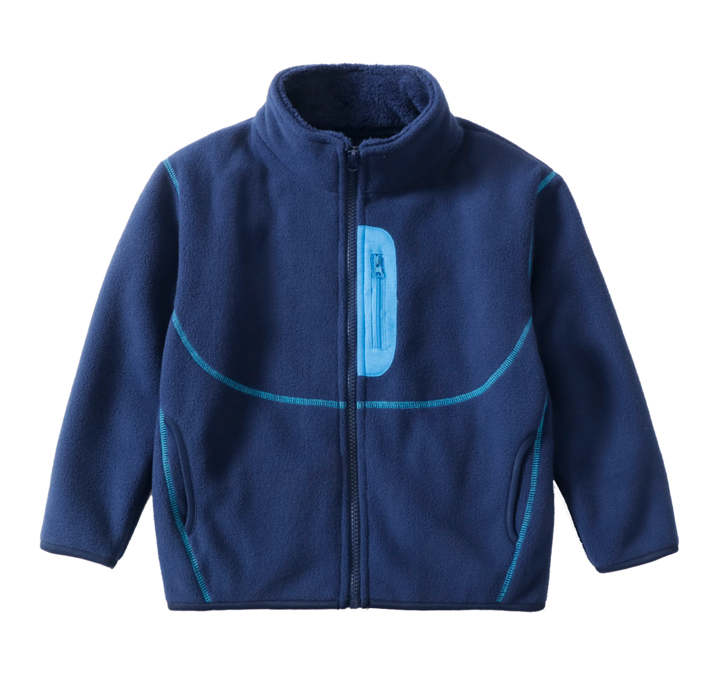 Toddler Boy Winter Fleece Jacket - Детская двусторонняя флисовая куртка с воротником,