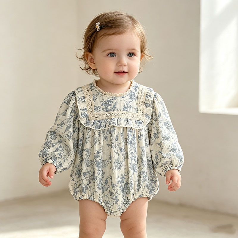 Newborn Baby Girl Romper Floral - Детский комбинезон для девочки с цветочным